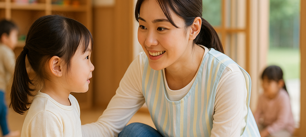 園児に寄り添う先生